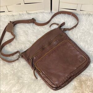 Wise Owl Brown Leather Crossbody Bag Purse